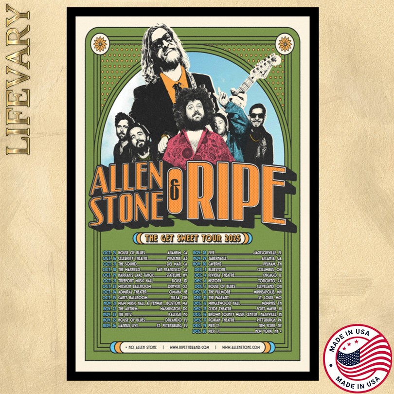 Allen Stone The Get Sweet Tour 2025 Poster