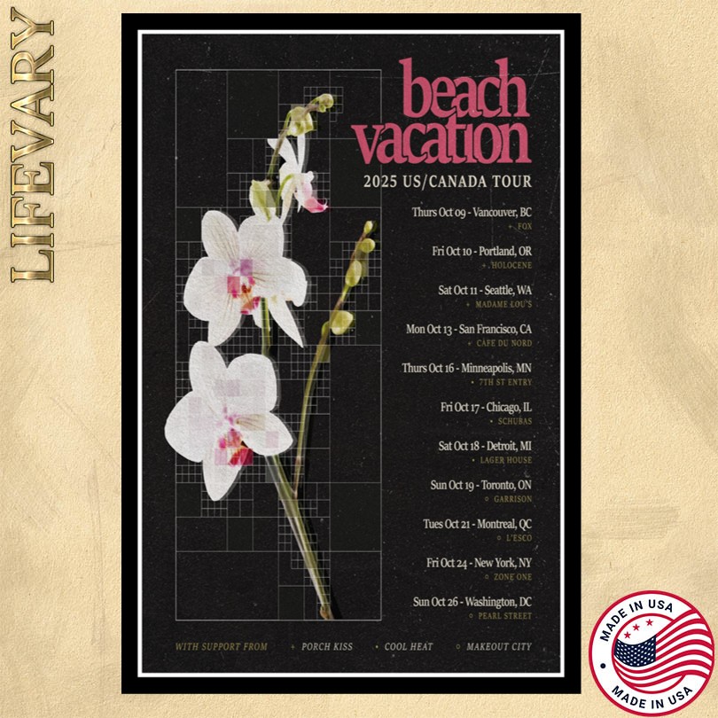 Beach Vacation 2025 US Canada Tour Poster