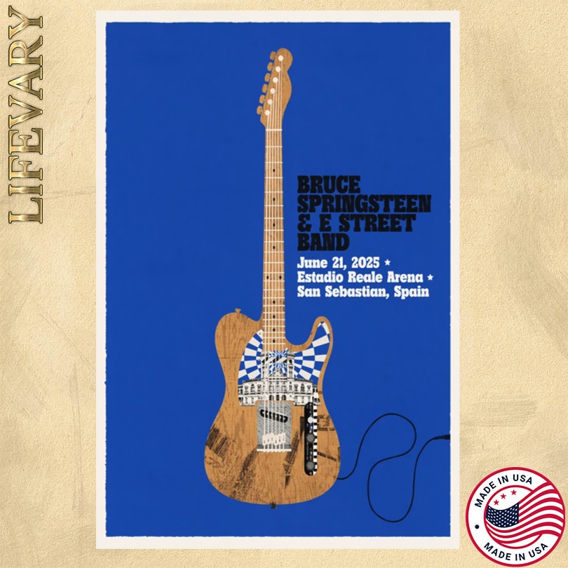 Bruce Springsteen June 21 2025 Estadio Reale Arena San Sebastian Spain Poster