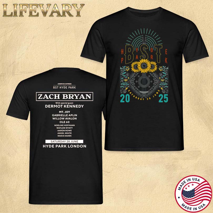 BST Hyde Park Zach Bryan Saturday 28th June Event T-Shirt
