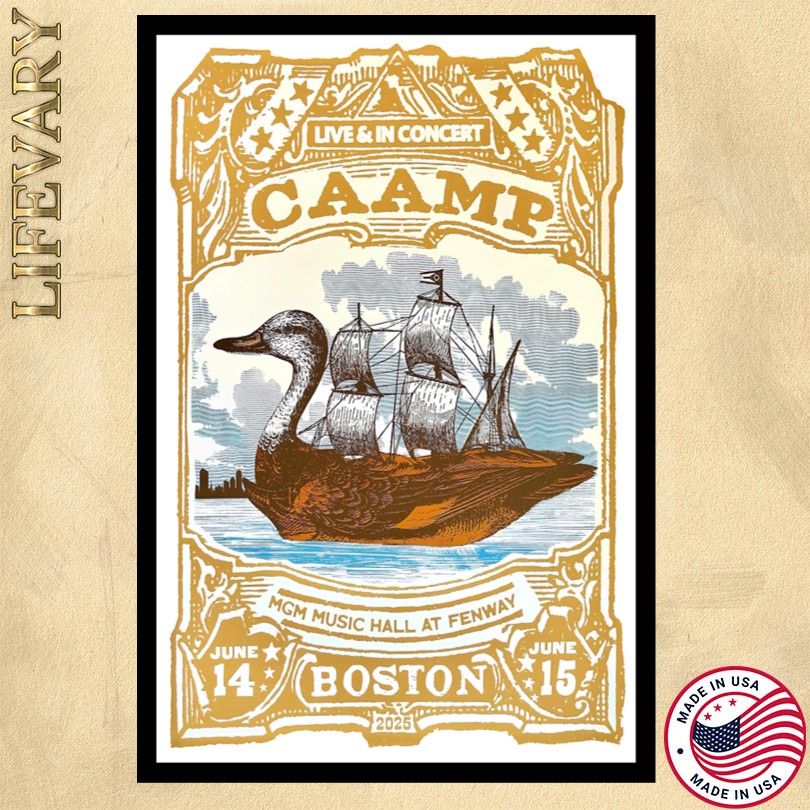 Caamp June 14-15 2025 MGM Music Hall at Fenway Boston MA Poster