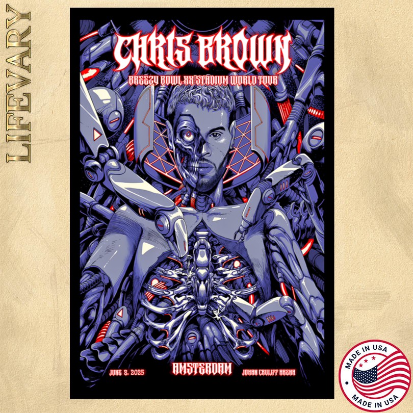 Chris Brown June 8 2025 Johan Cruyff Arena in Amsterdam Netherlands Poster