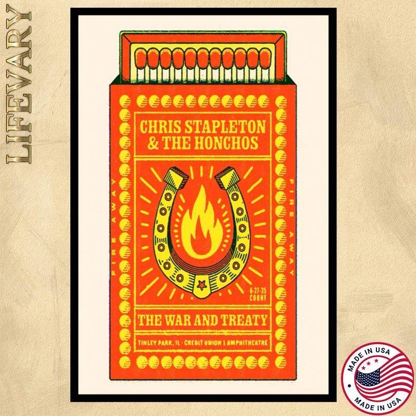 Chris Stapleton 06 27 2025 Tinley Park IL Show Poster