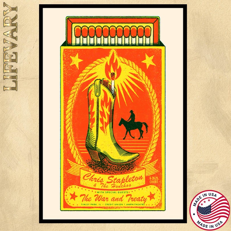 Chris Stapleton And The Honchos June 28 2025 Credit Union 1 Amphitheatre Tinley Park IL Tour Poster