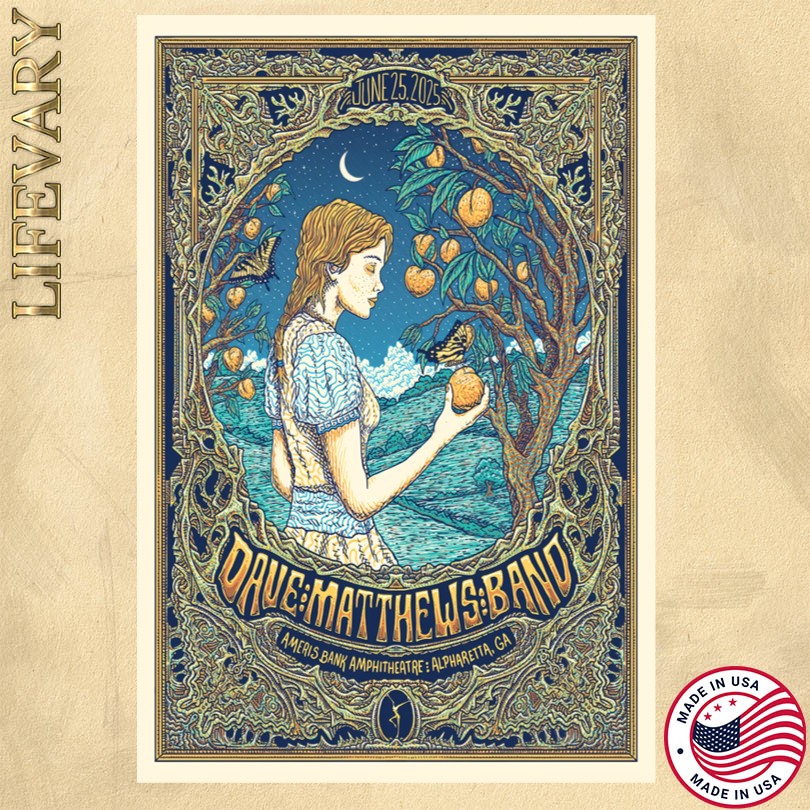 Dave Matthews Band Alpharetta, GA 6 25 25 Event Poster