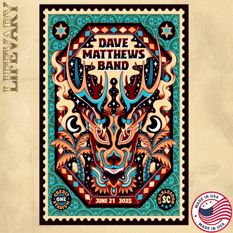 Dave Matthews Band Charleston SC 6 21 2025 Event Poster