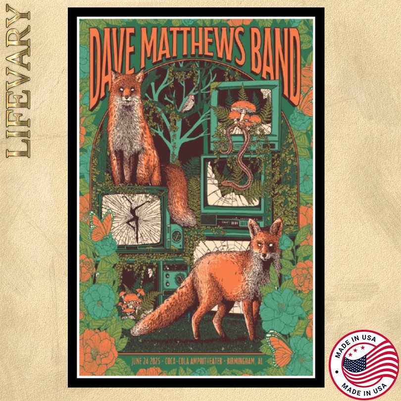 Dave Matthews Band June 24 2025 Coca Cola Amphitheater Birmingham AL Poster