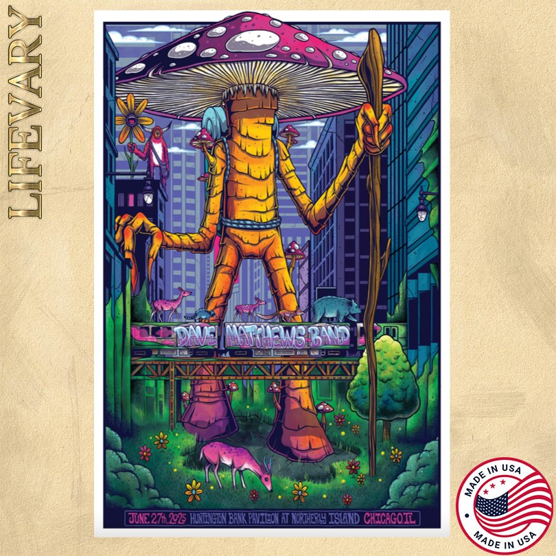 Dave Matthews Band June 27 2025 Huntington Bank Pavilion at Northerly Island Chicago, IL Poster