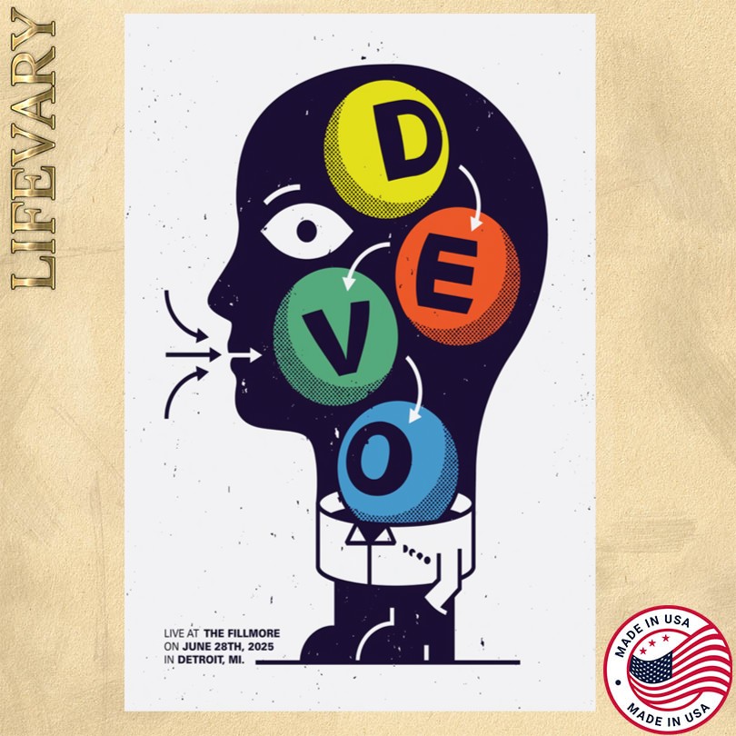 Devo Live At The Fillmore On June 28 2025 In Detroit MI Poster