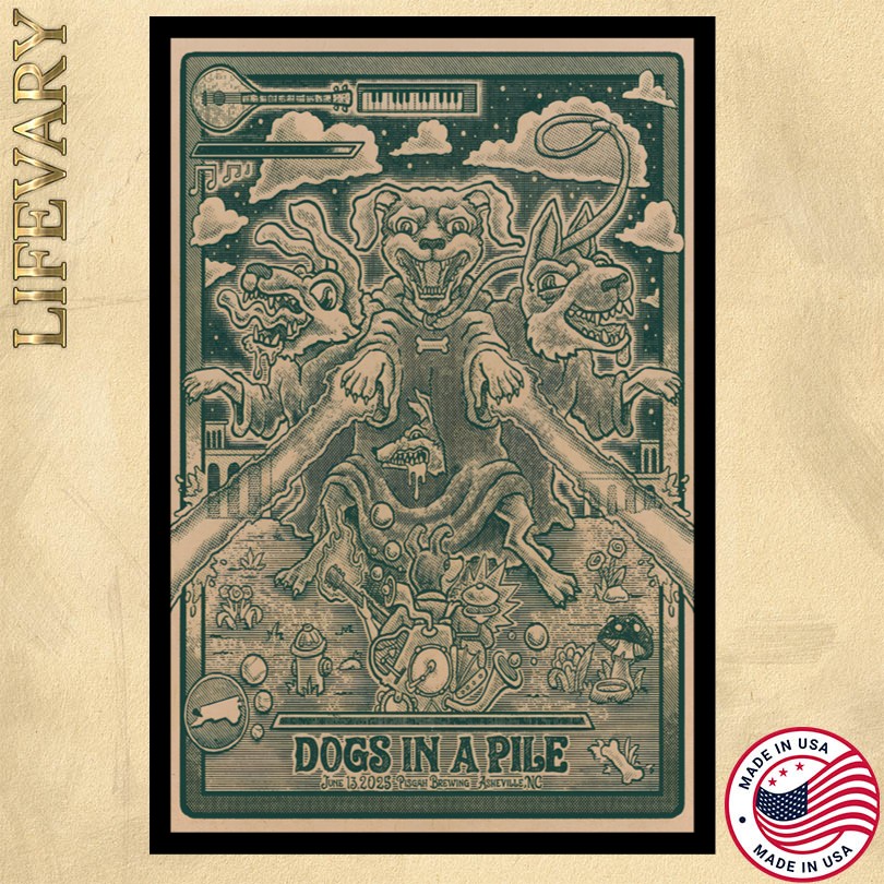 Dogs In A Pile June 13 2025 Pisgah Brewing Asheville NC Poster