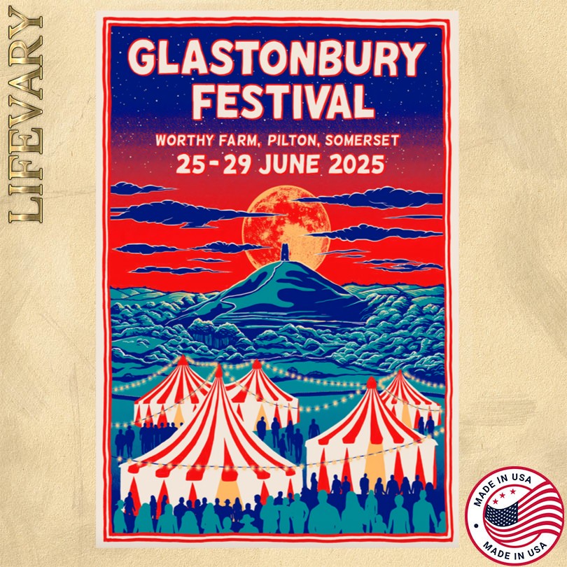 Glastonbury Festival Pilton Somerset June 25-29 2025 Tour Poster