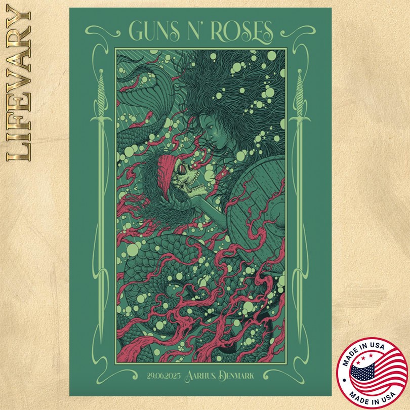 Guns N\' Roses Aarhus, DK 6 29 25 Event Poster
