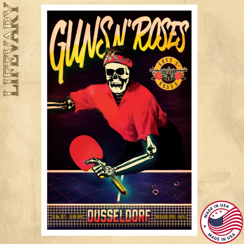 Guns N\' Roses Merkur Spiel-Arena Dusseldorf 6 18 25 Tour Poster