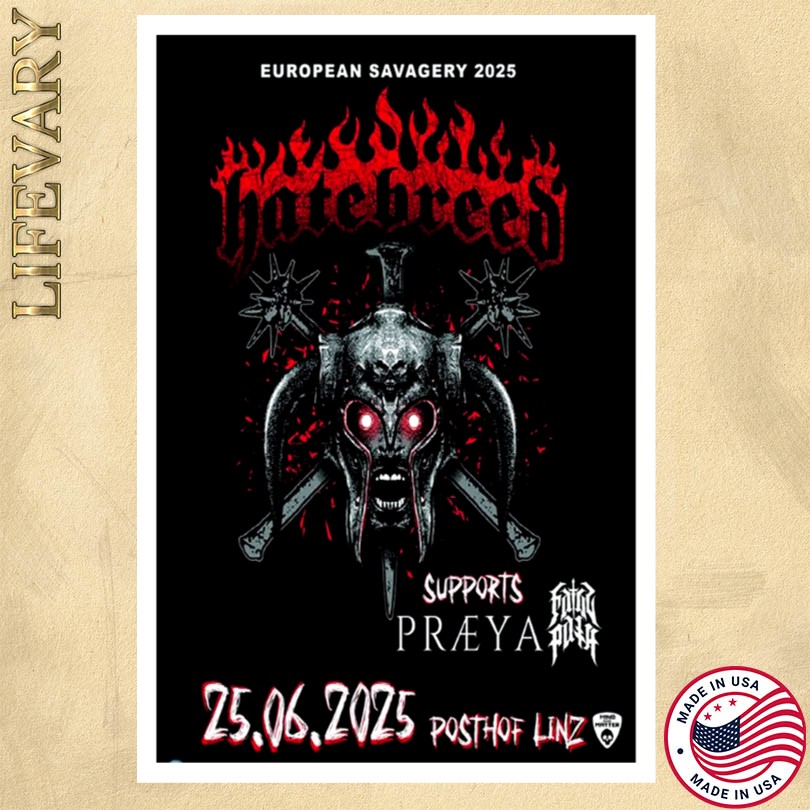 Hatebreed Tour 2025 Posthof Linz Poster
