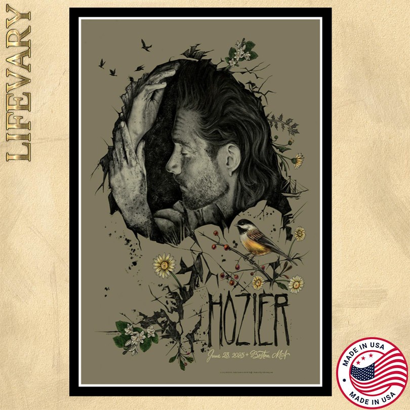 Hozier Tour 2025 Boston MA Poster