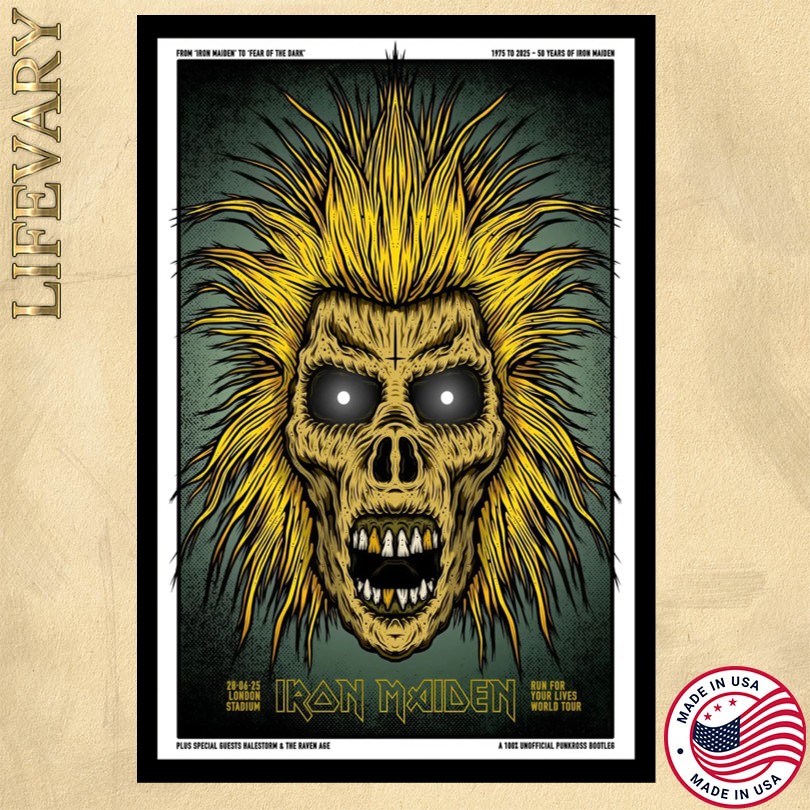 Iron Maiden Tour 2025 London Stadium Poster