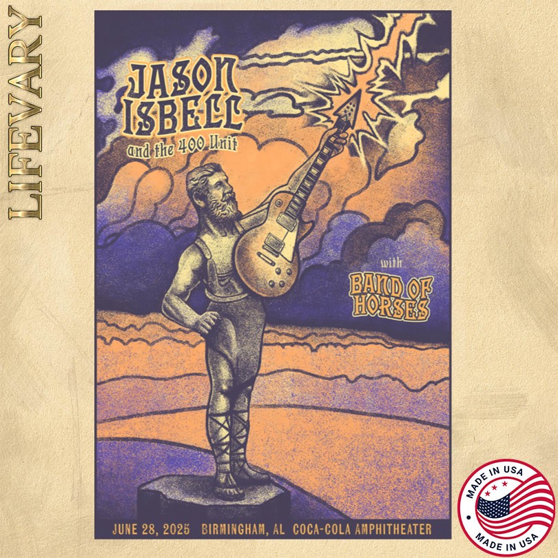 Jason Isbell Birmingham, AL 06 28 2025 Coca-Cola Amphitheater Tour Poster