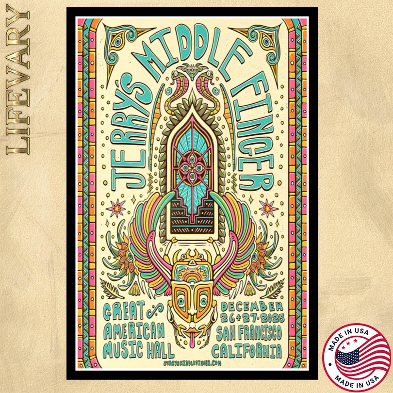 Jerry Middle Finger Dec 26 27 2025 San Francisco California Posters