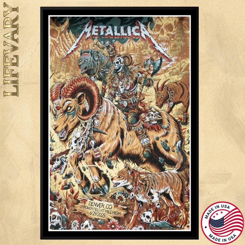 Metallica Concert Denver, Colorado June 29, 2025 Poster