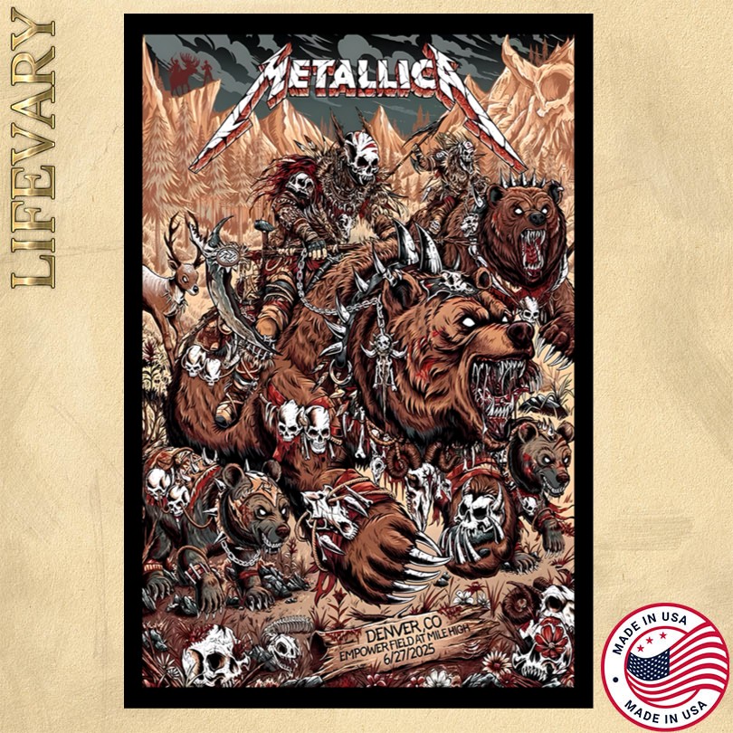 Metallica Denver CO Empower Field At Mile High 6 27 2025 Event Poster