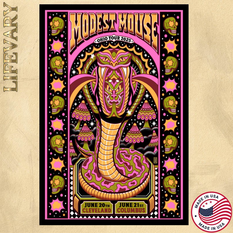 Modest Mouse Tour 2025 Cleveland Poster