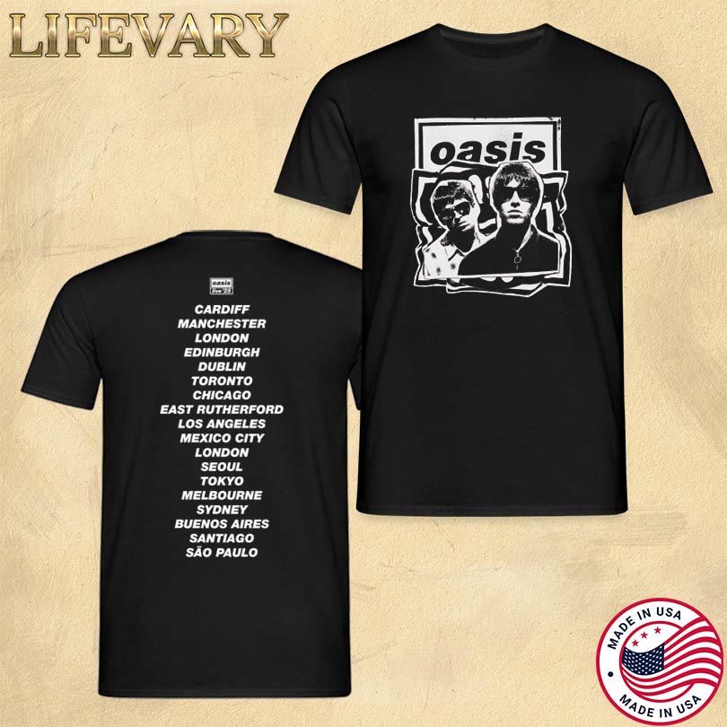 Oasis Merch Live 25 Cut Out Photo Tour Shirt
