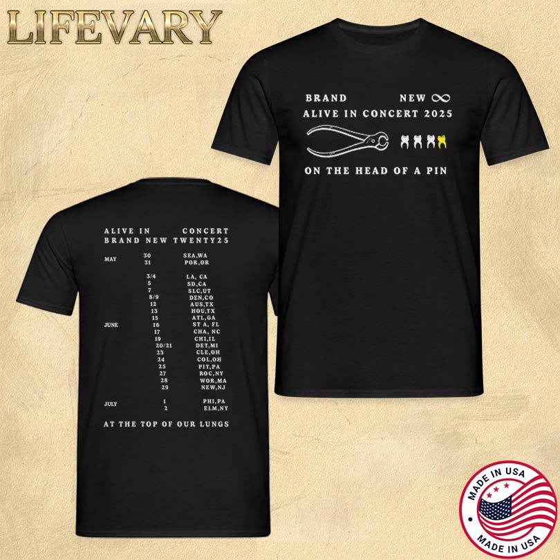 Official Brand New Alive In Concert 2025 Tour Merch