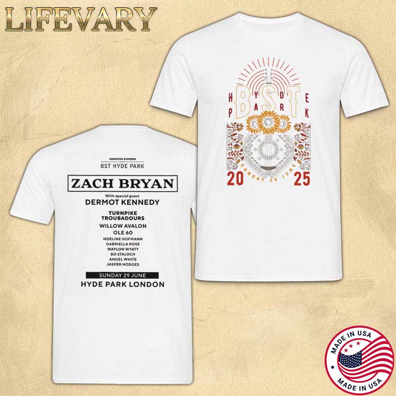 Official BST Hyde Park Zach Bryan Sunday 29th June Event Merch