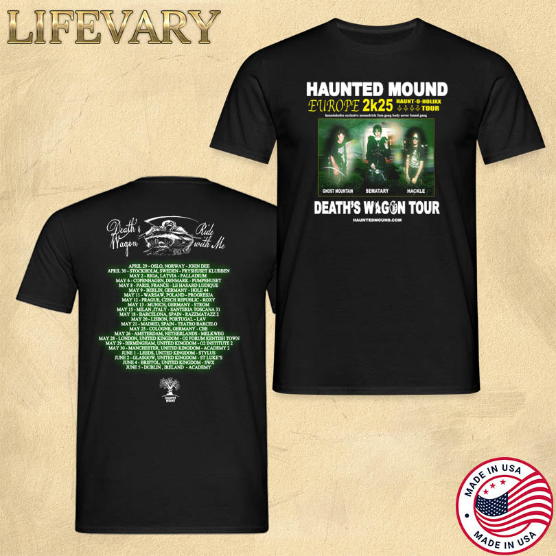 Official Haunted Mound Death\'s Wagon Tour 2025 Merch