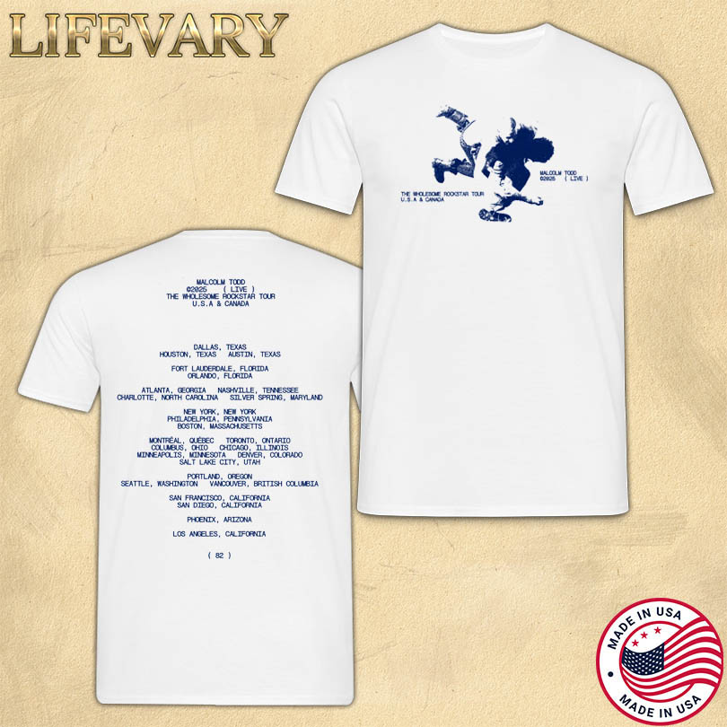 Official Malcolm Todd Live 2025 White & Blue Merch