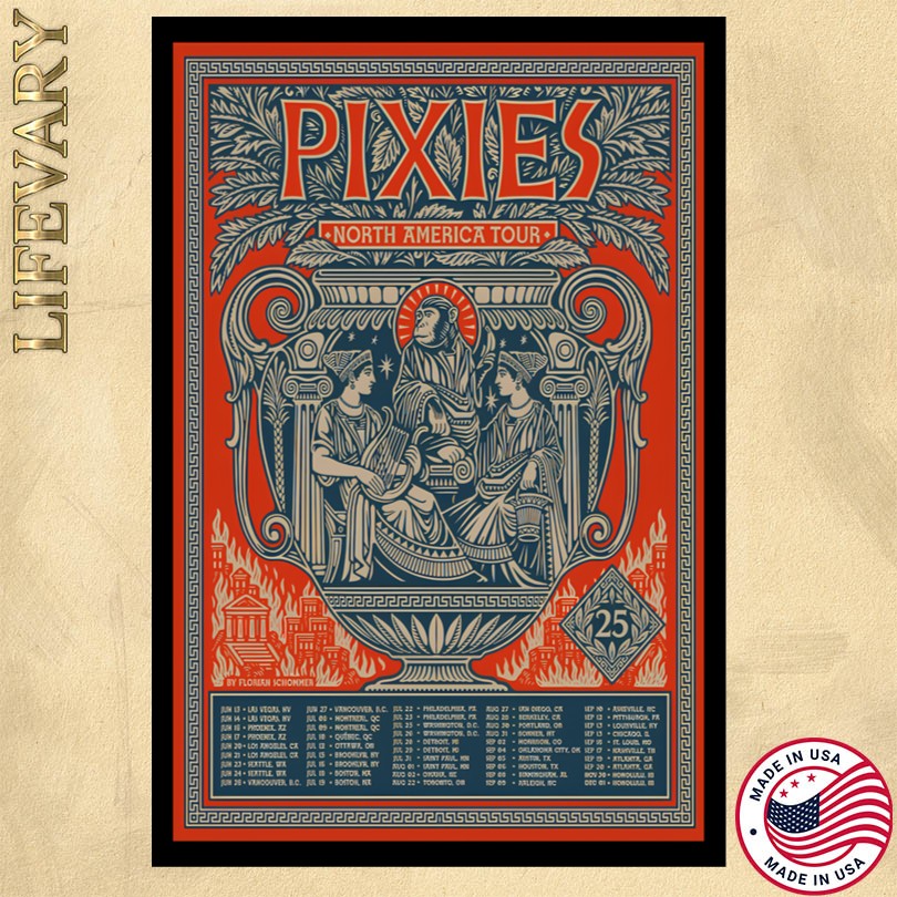 Official Pixies North America Tour 2025 Poster