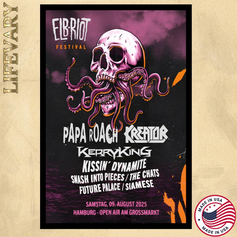 Papa Roach August 9 2025 Großmarkt in Hamburg Poster