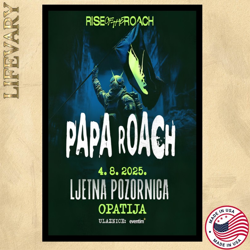 Papa Roach Opatija Croatia 4 8 25 Poster