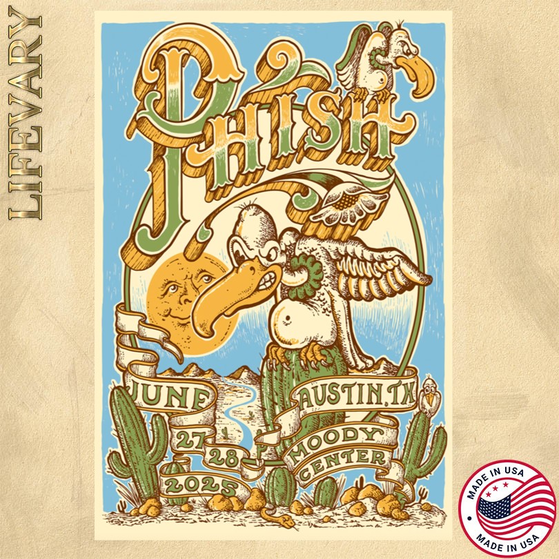 Phish Moody Center June 27-28 2025 Austin, TX Show Poster