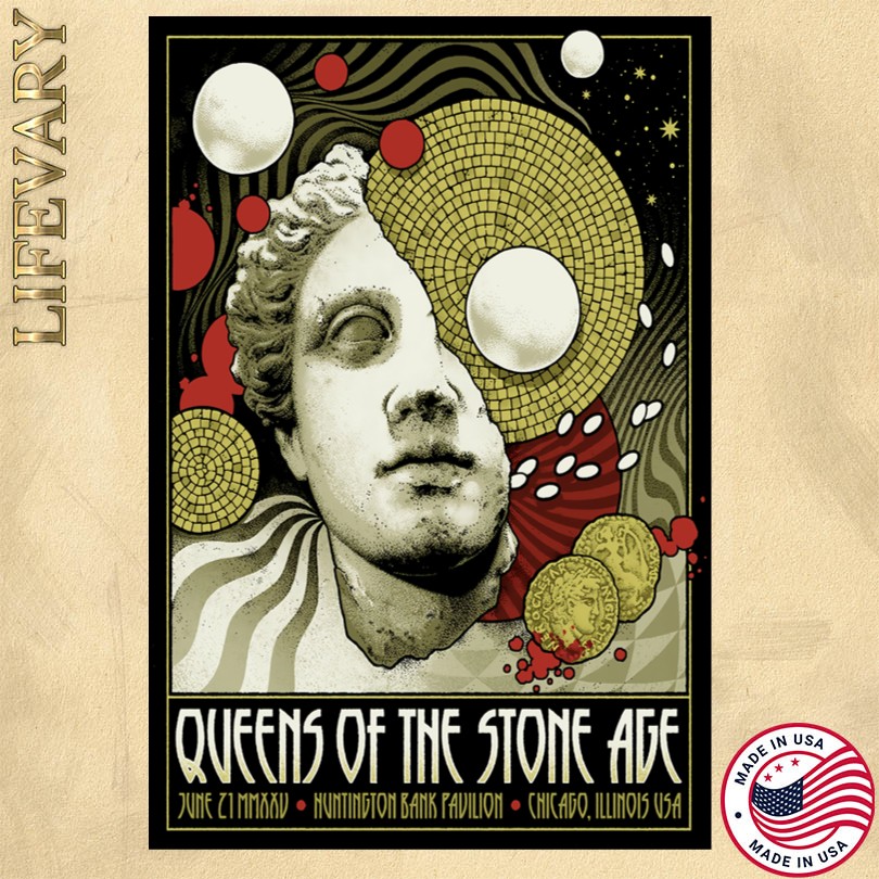 Queens Of The Stone Age Tour 2025 Chicago IL Poster
