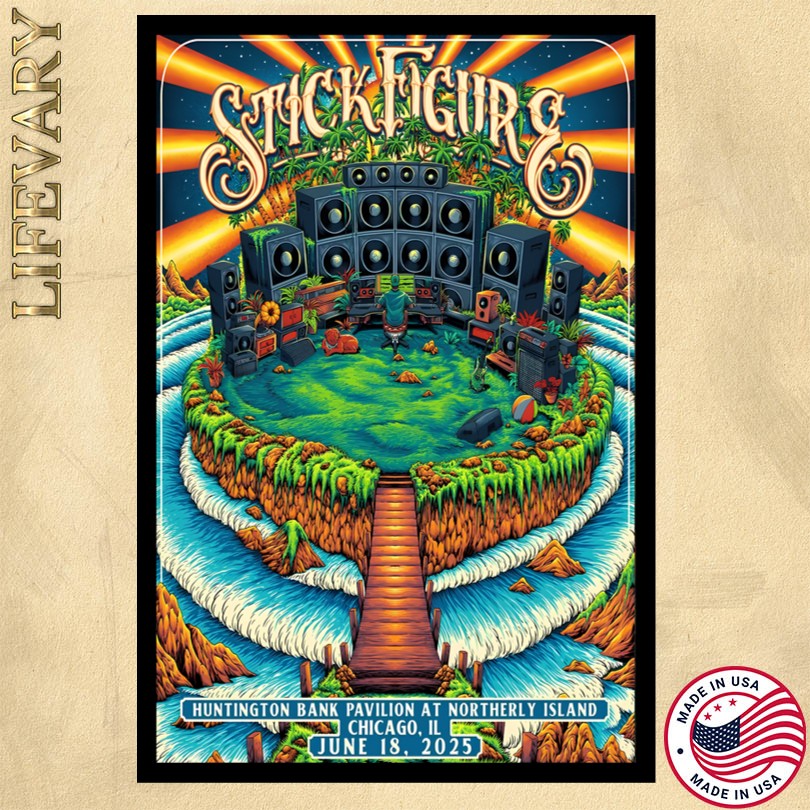 Stick Figure June 18 2025 Huntington Bank Pavilion Chicago IL Poster