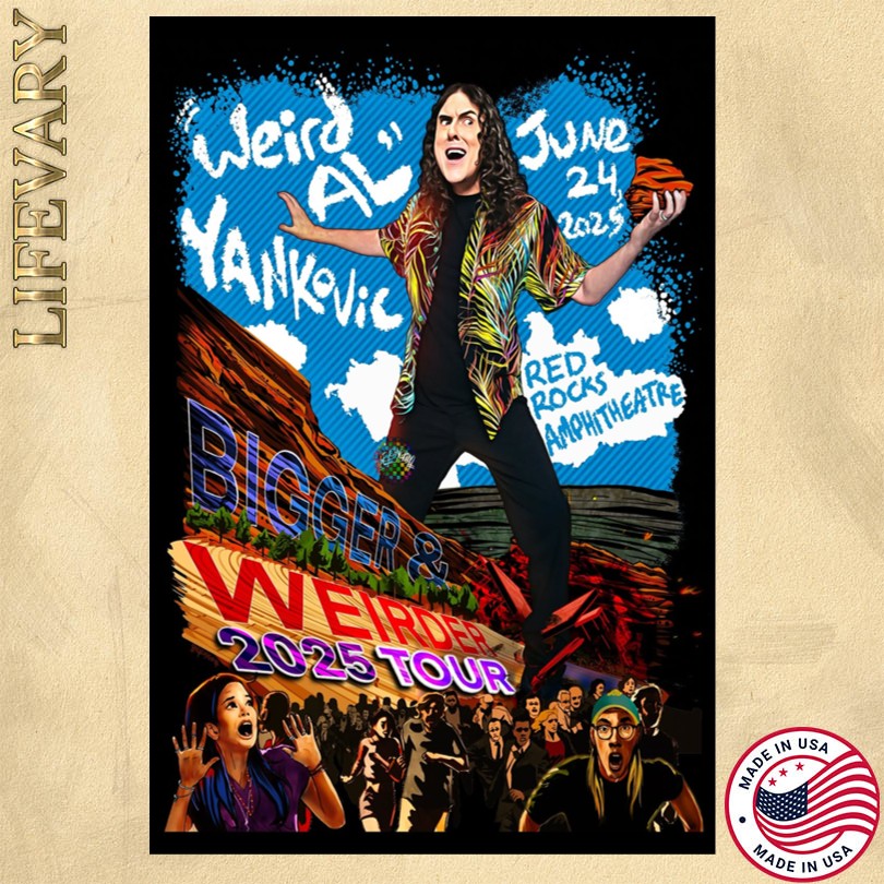 Weird Al Yankovic Bigger & Weirder 2025 Tour Red Rocks Poster