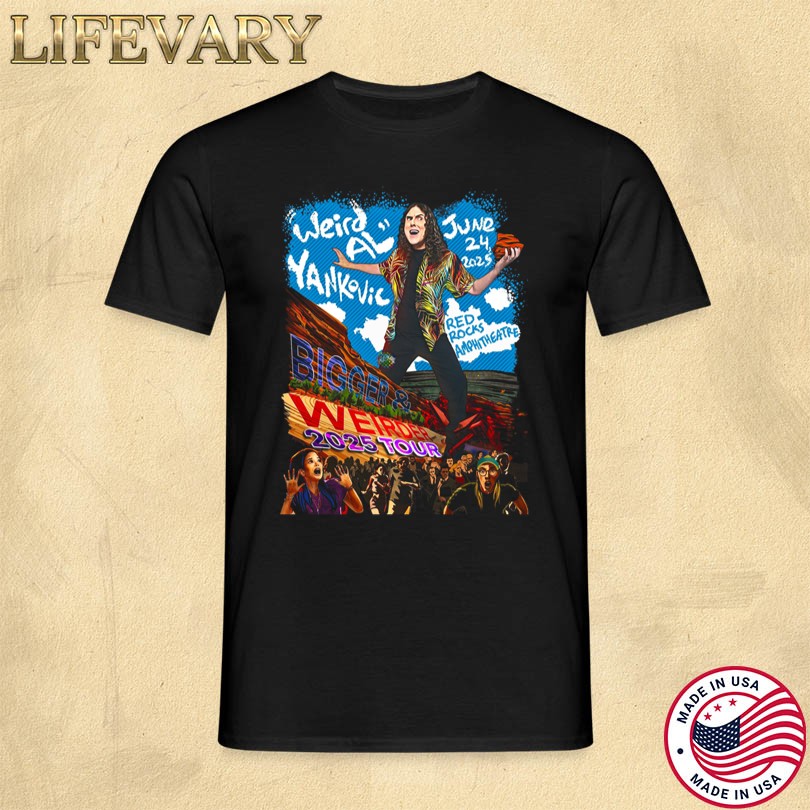 Weird Al Yankovic Bigger & Weirder 2025 Tour Red Rocks Shirt