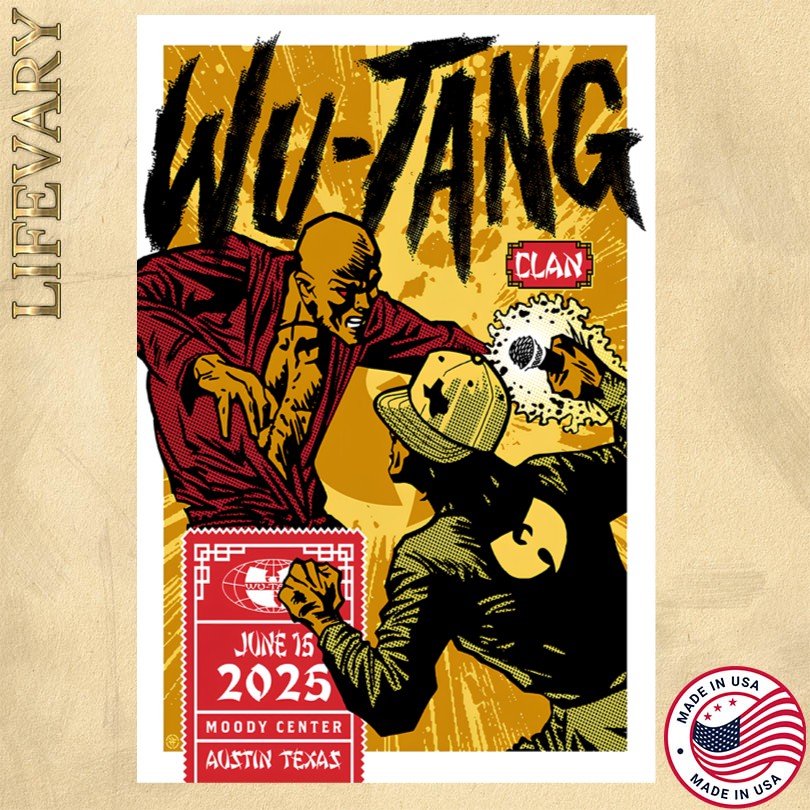 Wu Tang Clan Tour 2025 Austin Texas Poster