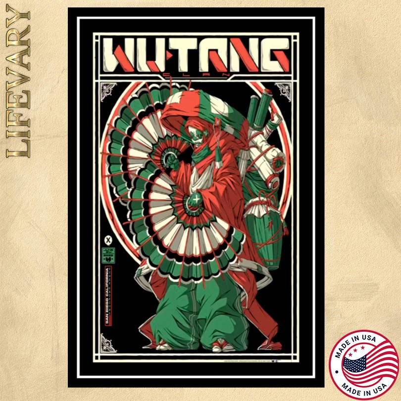 Wu Tang Merch San Diego, CA 2025 Tour Poster