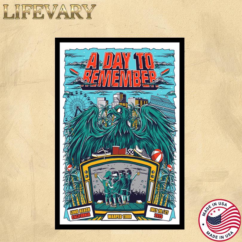 A Day To Remember Live Tour Vans Warped Tour July 26 27 2025 Poster