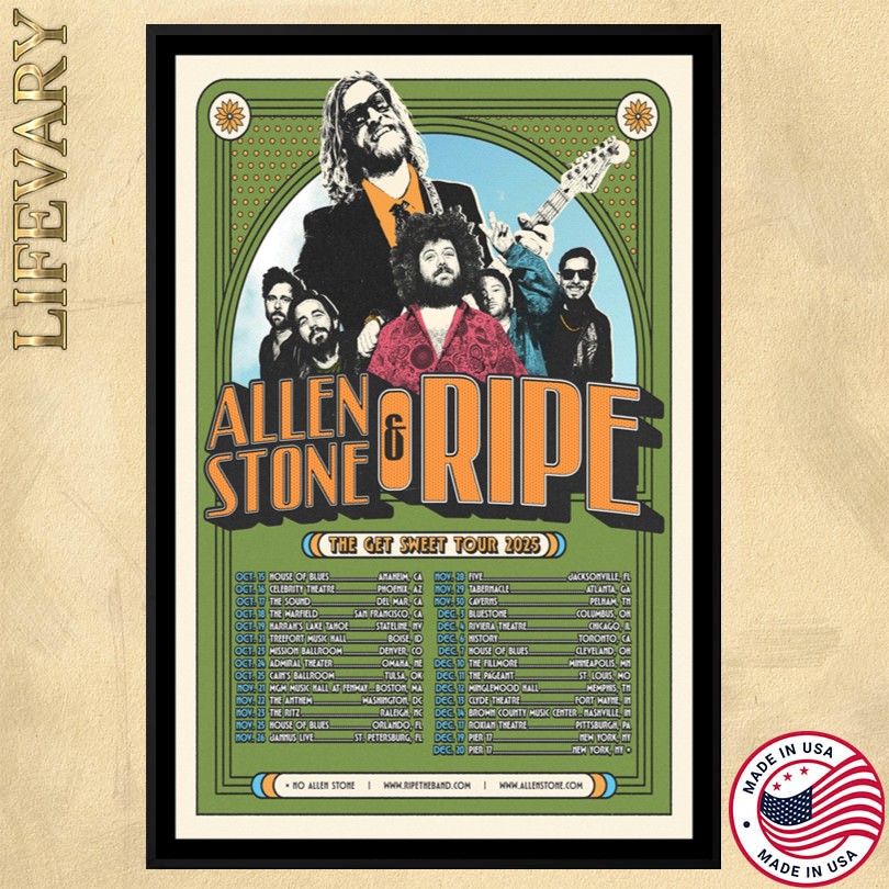 Allen Stone The Get Sweet Tour 2025 Poster