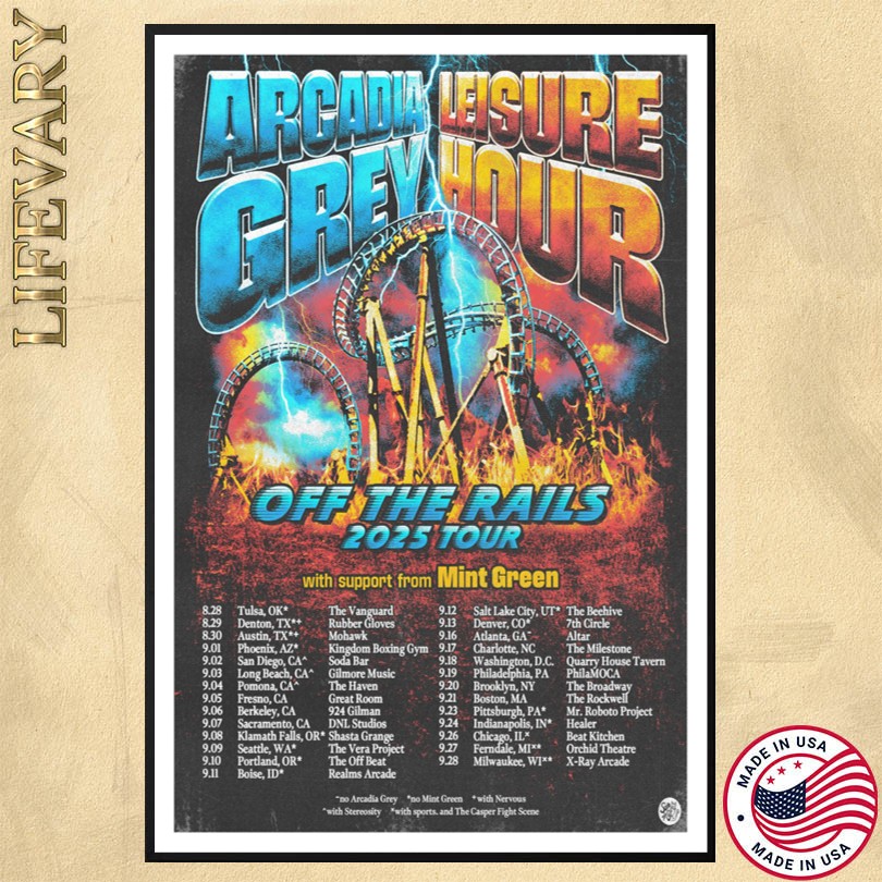 Arcadia Grey Off The Rails Tour 2025 Poster