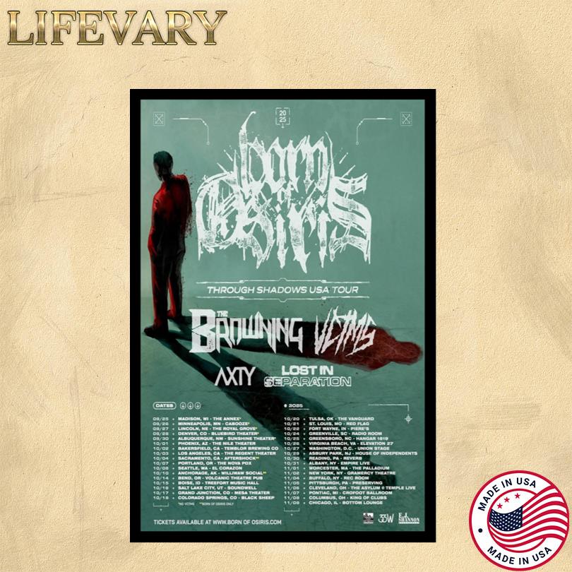 Born Of Osiris Through Shadows USA Tour 2025 Poster