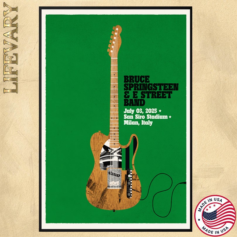 Bruce Springsteen And E Street Band July 3 2025 Stadio Giuseppe Meazza In Milan Italy Tour Poster