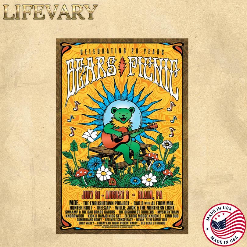 Celebrating 20 Years Bears Picnic Jul 31 Aug 3 2025 Blain, PA Poster