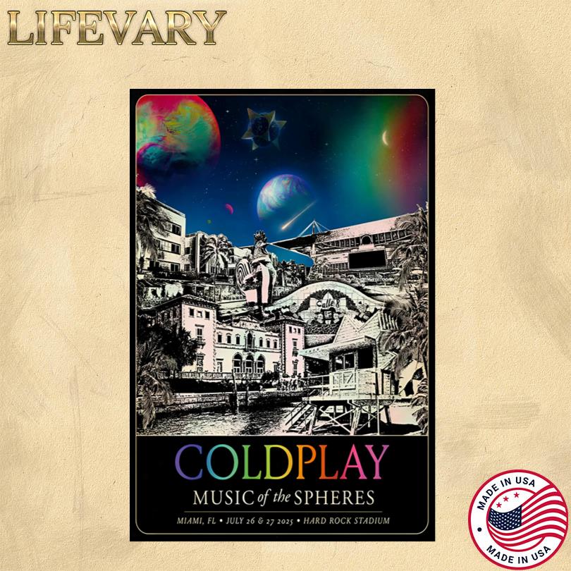 Coldplay Event Poster Hard Rock Stadium 2025