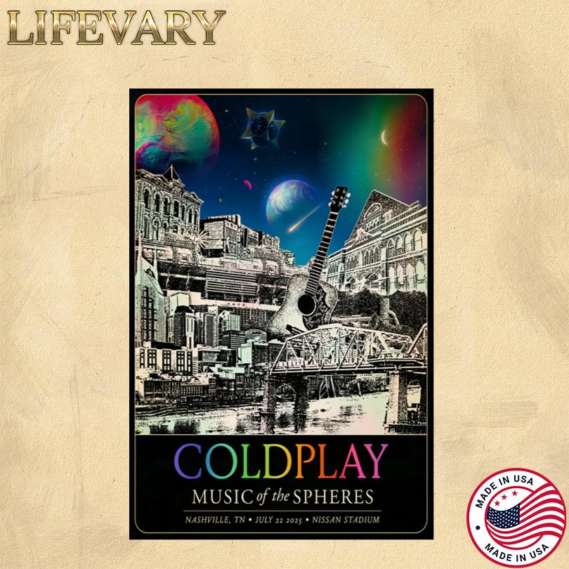 Coldplay Music of the Spheres Show Nashville TN July 2025 Poster
