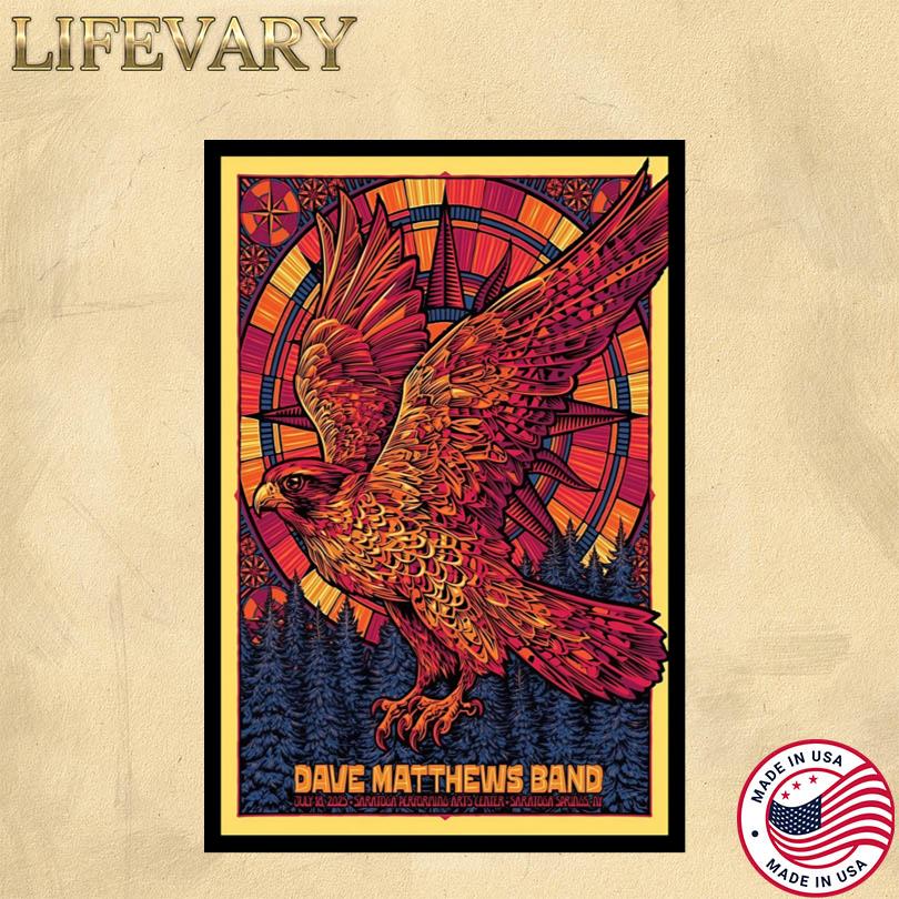 Dave Matthews Band Tour July 18 2025 Saratoga Springs NY Poster