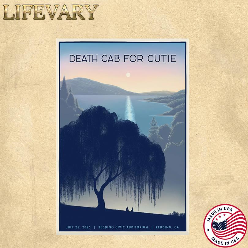 Death Cab for Cutie Redding CA July 25 2025 Tour Poster